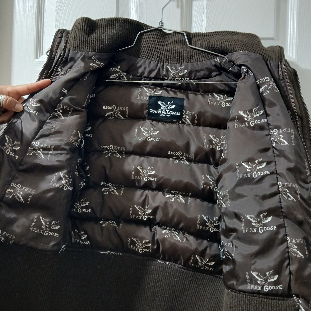 Triple F.A.T. Goose Vintage Goose Down Puffer/Bomber Jacket Size Small for Women - Picture 2 of 13